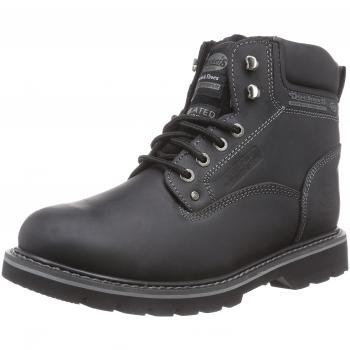Botas de Invierno Dockers by Gerli para Hombre, Cuero Negro, Talla 42, Impermeables y Forradas