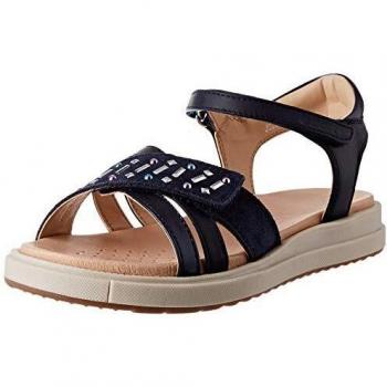 Geox J Sandal Rebecca Gir - Sandalias Niñas, Azul