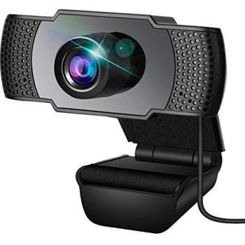 Webcam, Webcam con micrófono, PC Webcam, Streaming Computer Web Camera con soporte de denuncia 3D y ganancia automática, USB para videoconferencia, clases en línea y videoconferencia