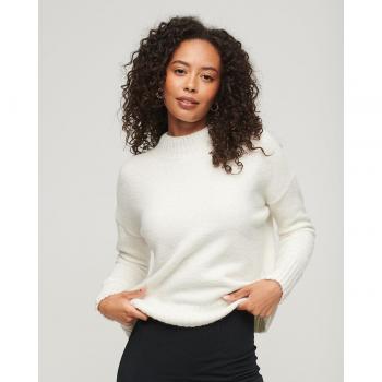 Jersey de mujer cuello perkins Essential Ecru Casual Acrílico Superdry 2024