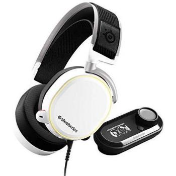 SteelSeries Arctis Pro + GameDAC Wired Gaming Headset - Certified Hi-Res Audio - Dedicated DAC and Amp - for PS5/PS4 and PC - White