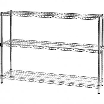 ARCHIMEDE - Estantería Modular de Metal Cromado con Tres estantes, 121 x 36 x 90 cm