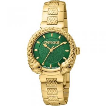 Roberto Cavalli by Franck Muller Women's Yellow Gold Stainless Steel Watch with Green Dial - Model RV1L190M0051