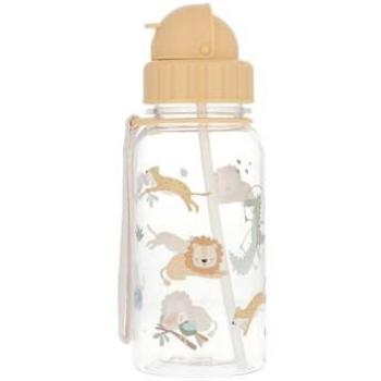 Botella de Agua Infantil Tutete Savannah - Tritán 500 ml, Sin BPA, Lavable en Lavavajillas, Asa de Transporte, Tapón Antifugas y Pajita Flexible Retráctil