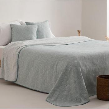Colcha jacquard reversible Azure - Diseño geométrico ligero para entretiempo