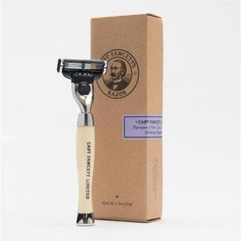 Maquinilla de Afeitar Gillette Mach 3 Captain Fawcett, incluye cuchillas de triple filo, tecnología de confort para un afeitado suave, mango ergonómico y diseño clásico