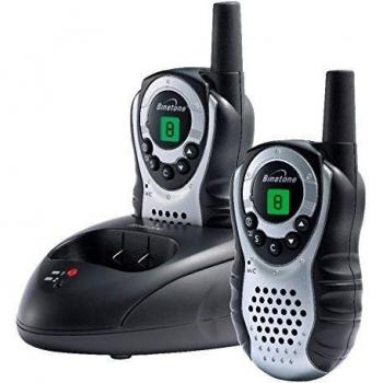 Binatone Latitude 150 - Walkie talkie radio con alcance de hasta 5 km, color negro/plata
