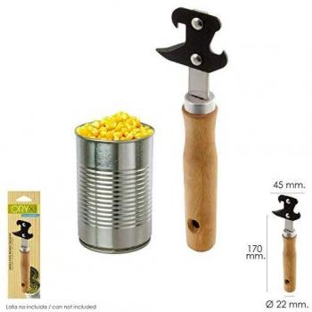 ORYX 5058015 Abrelatas con Mango Madera 170 mm, Wood