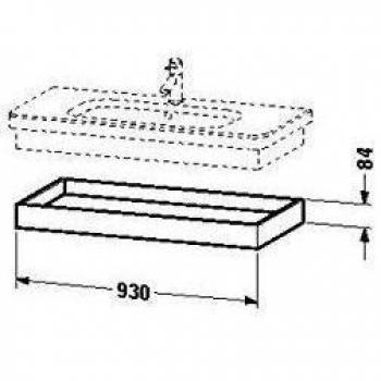 Duravit estante Tarjeta Durable 0063710000 448 x 930 x 84 mm para 232010, Blanco Mate/Basalto Mate, ds618201843