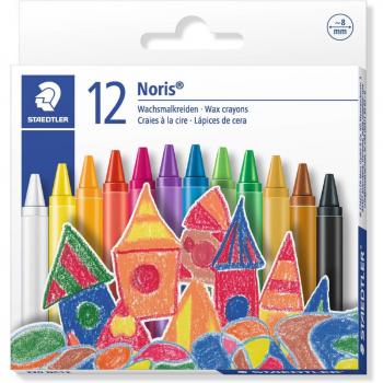 Staedtler Noris Club 224 Caja de 24 Ceras Acuarelables - Fáciles de Mezclar y Borrar - Alta Opacidad y Brillo - Colores Intensos Surtidos
