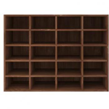 Zapatero de madera 20 compartimentos 92x30x67,5 cm color roble oscuro