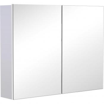Armario de Baño con Espejo 80x15x60 cm Blanco