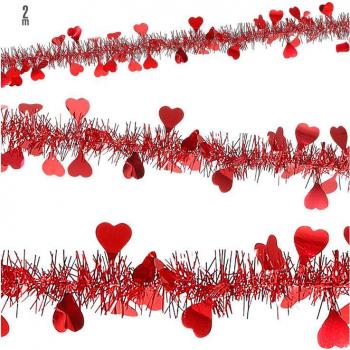 Guirnalda Espumillón de Corazones de San Valentín de 2 mts