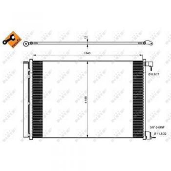 Condensador de aire acondicionado EASY FIT NRF 350082 para Mercedes-Benz Clase C, Vito Van, aluminio con deshidratador