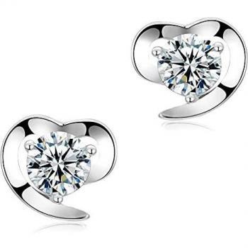 FIEKCOR pendientes plata de ley 925 eterno amor exquisita caja regalo