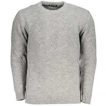U.S. Polo Assn. Men's Gray Diamond Pattern Crew Neck Sweater - Size M