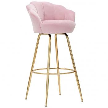 Taburete de Bar Vienna Rosa con Respaldo 55x53x110 cm