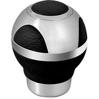 Lampa 00096 Pomo para Globe piel negra y aluminio