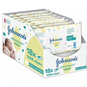 Johnson's Baby CottonTouch  Toallitas con Algodón Auténtico , 56 x 18 toallitas