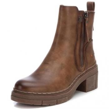 Botín de Mujer Refresh 171993 con Tacón Ancho de Goma y Cremallera, Color Taupe, Talla 38