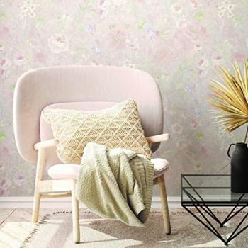 Papel Pintado No Tejido Floral Vintage Natural Living 10.05 m x 0.53 m Gris Multicolor