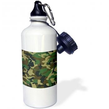 3dRose WB _ 20353 _ 1 verde Woodlands - Botella de agua deportiva de impresión, 21 oz, color blanco