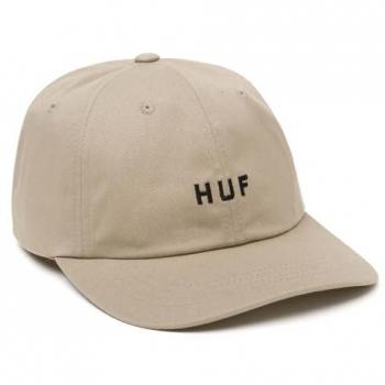 HUF Beige Curved Visor 6 Panel Baseball Cap for Men - One Size