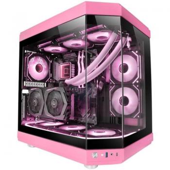 Mars Gaming MC-3T Semitorre ATX Triple Cristal Templado 3x Slots PCI Verticales USB-C 3.0 Rosa