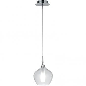 Lámpara colgante Skyline 1 bombilla Cristal, estructura metálica Claro, diámetro 16,7 cm, altura 17,5 cm, diseño moderno y elegante