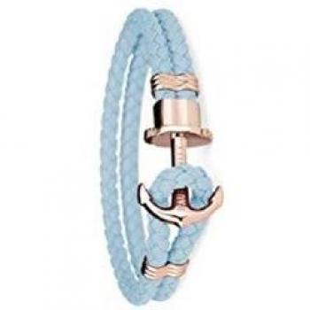 Pulsera Paul Hewitt Acero Azul Piel 17cm Unisex PH-L-R-NI-S