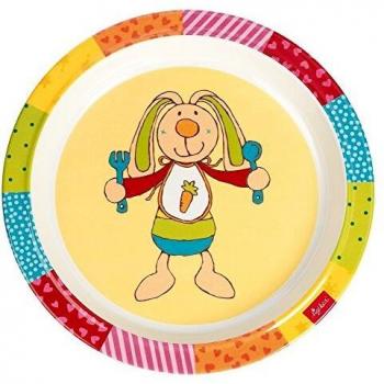 Sigikid Plato de melamina, diseño de conejo, con colores del arcoiris