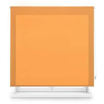 Estor Enrollable Translúcido Liso Naranja Modelo ARA - Fácil Instalación Pared o Techo - Tacto Suave - 180 x 250 cm