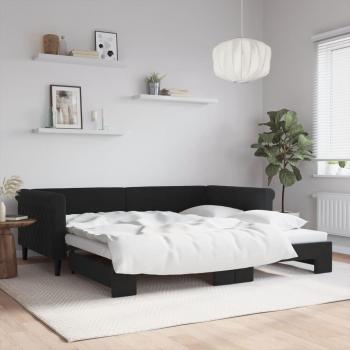 Sofá cama nido terciopelo negro 100x200 cm Vidaxl