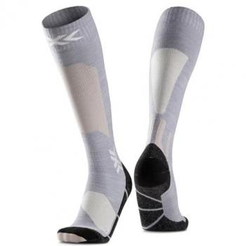 Calcetines de Esquí X-Socks Discover Merino OTC Gris Claro/Beige Talla 42-44