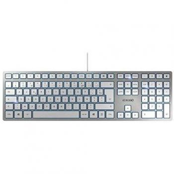 CHERRY KC 6000 Slim teclado USB AZERTY Francés Plata Blanco