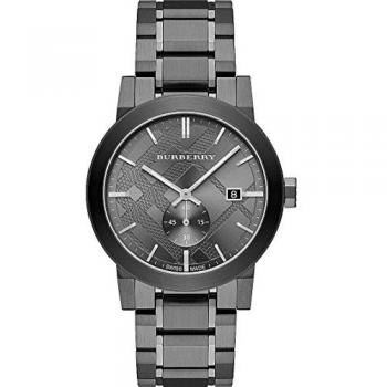 Burberry BU9902 Men's Gunmetal Dial Steel Watch with Anti-Reflective Sapphire, 42mm Grey Bracelet & Case