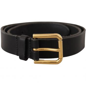 Dolce & Gabbana Classic Leather Belt with Gold Metal Buckle - Brown, 95 cm / 38 Inches