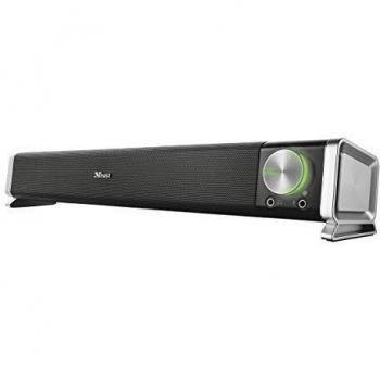 Trust Asto Barra de Sonido Estéreo para Ordenador, 12 W, Alimentación USB, 3,5 mm Jack, Sistema de Altavoces PC para Ordenador, Portátil, TV - Negro