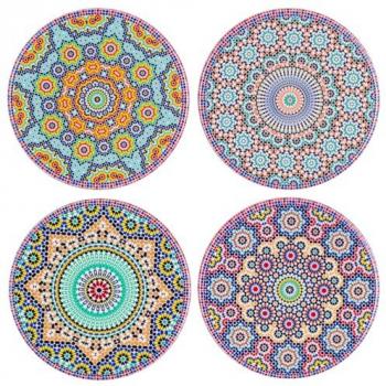 Posavasos Mandala Vintage 4U - Redondos Crudos 11x11 cm