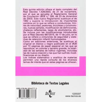 Reglamento General de Circulación: Real Decreto 1.428/2003, de 21 de noviembre - Editorial Tecnos