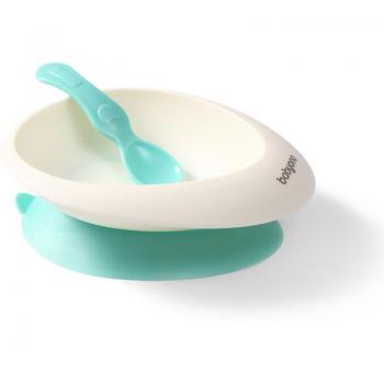 BabyOno Mint Suction Bowl and Spoon Set for 6 Months+