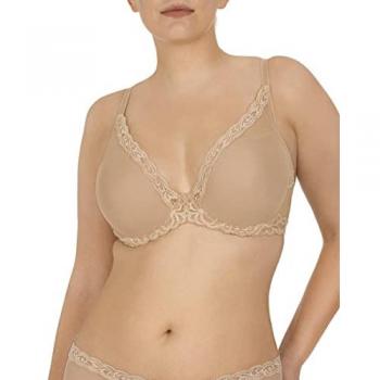 Natori Feathers Contour Plunge Bra - Café - Size: 32DD