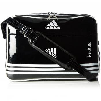 adidas Taekwondo ADIACC110CS2 - Bolso bandolera, diseño con texto en coreano, 46 x 32 x 19 cm Negro y blanco blanco y negro Talla:large