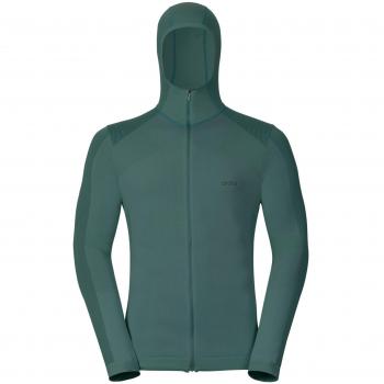 Odlo Hombre Midlayer Full con Cremallera Soul Sudadera con Capucha, Color Plateado Pino Melange, XL