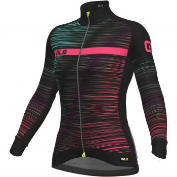 Alé PRR The End Maillot Manga Larga para Mujer, Negro/Rosa/Azul, 161/170