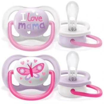 Avent Ultra Air Happy Soother 0-6 Months Girl 2U
