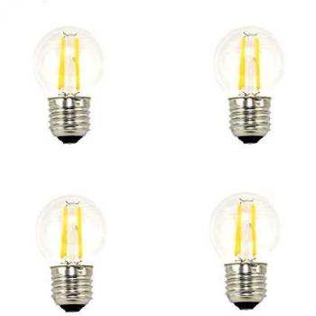 Lámpara Bombilla LED Filamento G45 Esférica Globo Rosca E27 3000K Luz Cálida 4W (4 Pack)