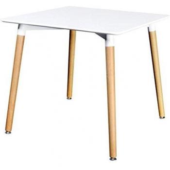 vidaXL Mesa de comedor cuadrada, color blanco mate