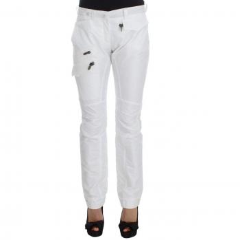 Ermanno Scervino Women's Nylon Padded Slim Fit Cargo Pants - IT42|M, White, Size: S