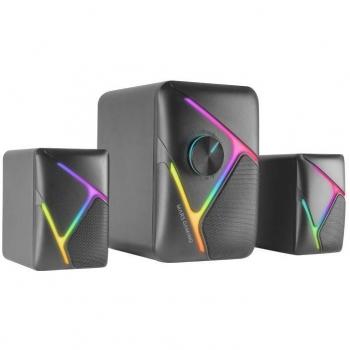 Altavoces Gaming 2.1 Mars Gaming MSH21 Negro con Subwoofer de 35W, Drivers Invertidos y Sonido 3D Surround